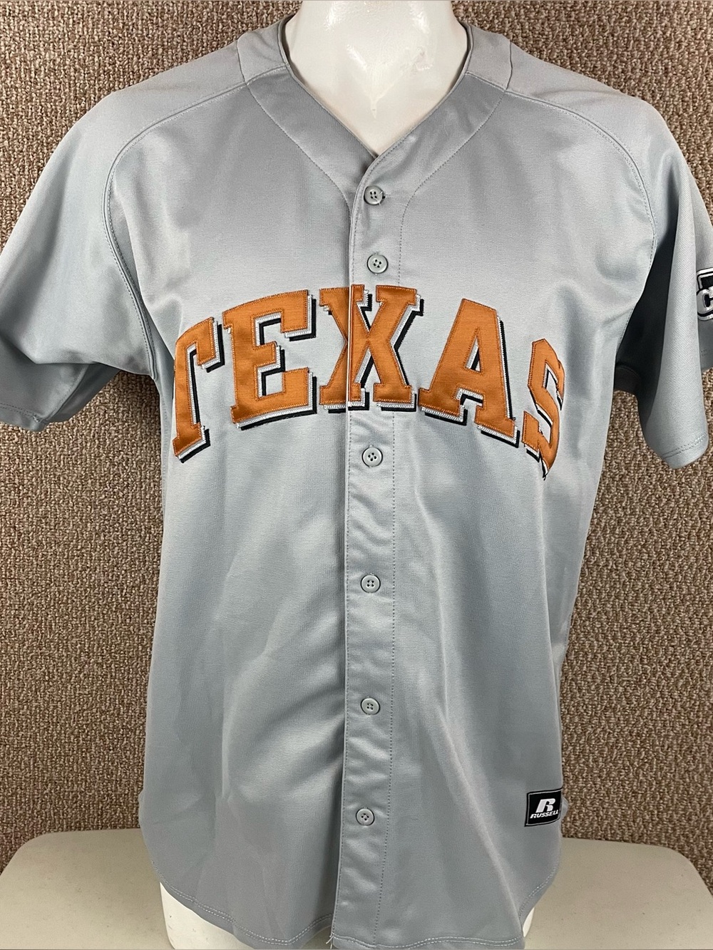 Texas Longhorns Jersey Mens XL Baseball Russell Athletic College World Series R3